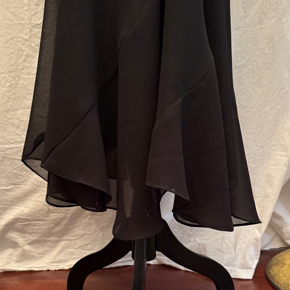 R&M Richards Black Chiffon Flared Skirt - Picture 3 of 3